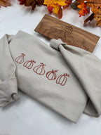 Pumpkin Line Art Embroidered Sweatshirt – Cozy Fall Crewneck