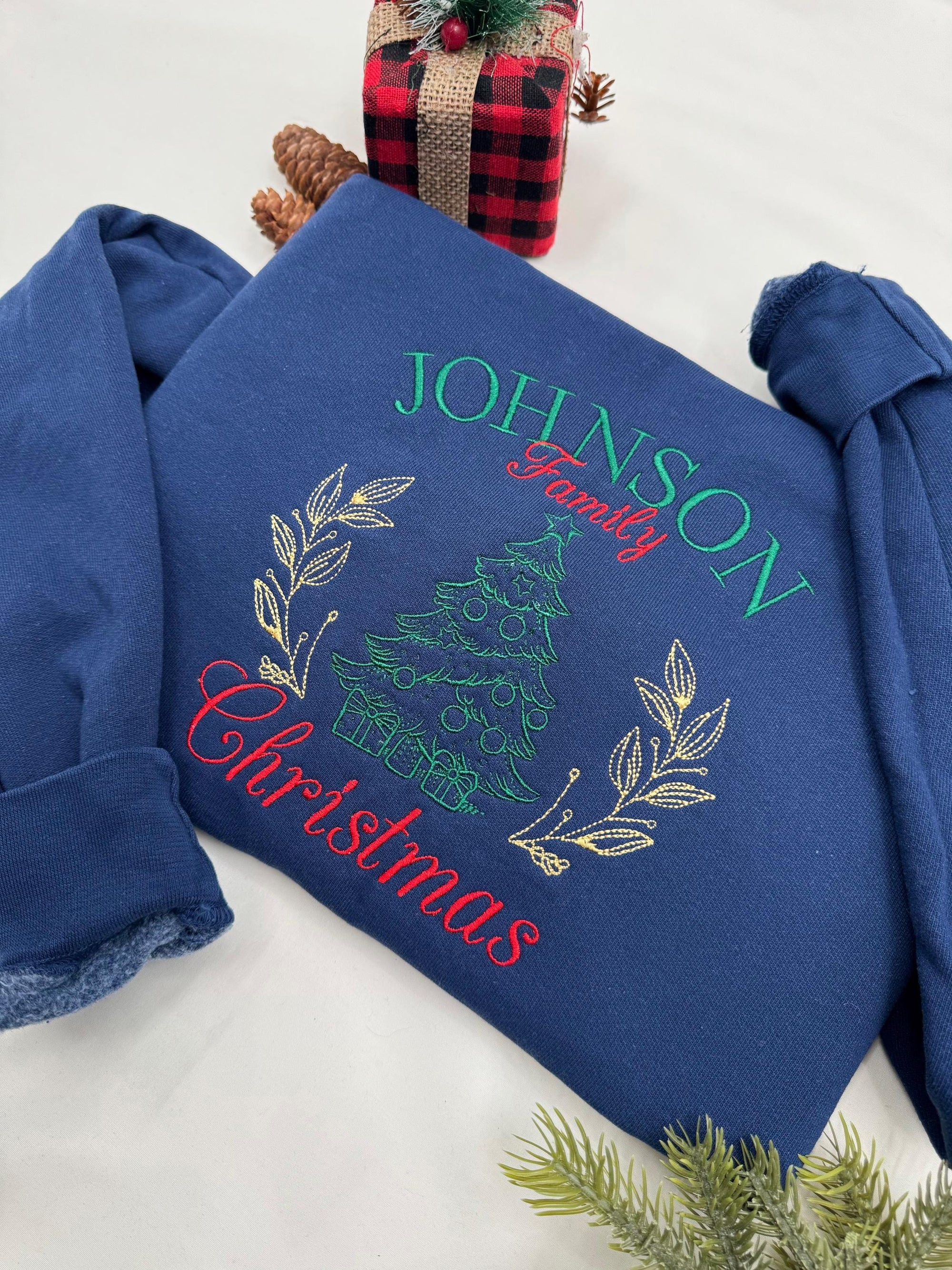 Embroidered Custom Christmas Sweatshirt - Custom Christmas Sweatshirts - Matching Family Shirts - Holiday Outfits - Unique Christmas Gifts