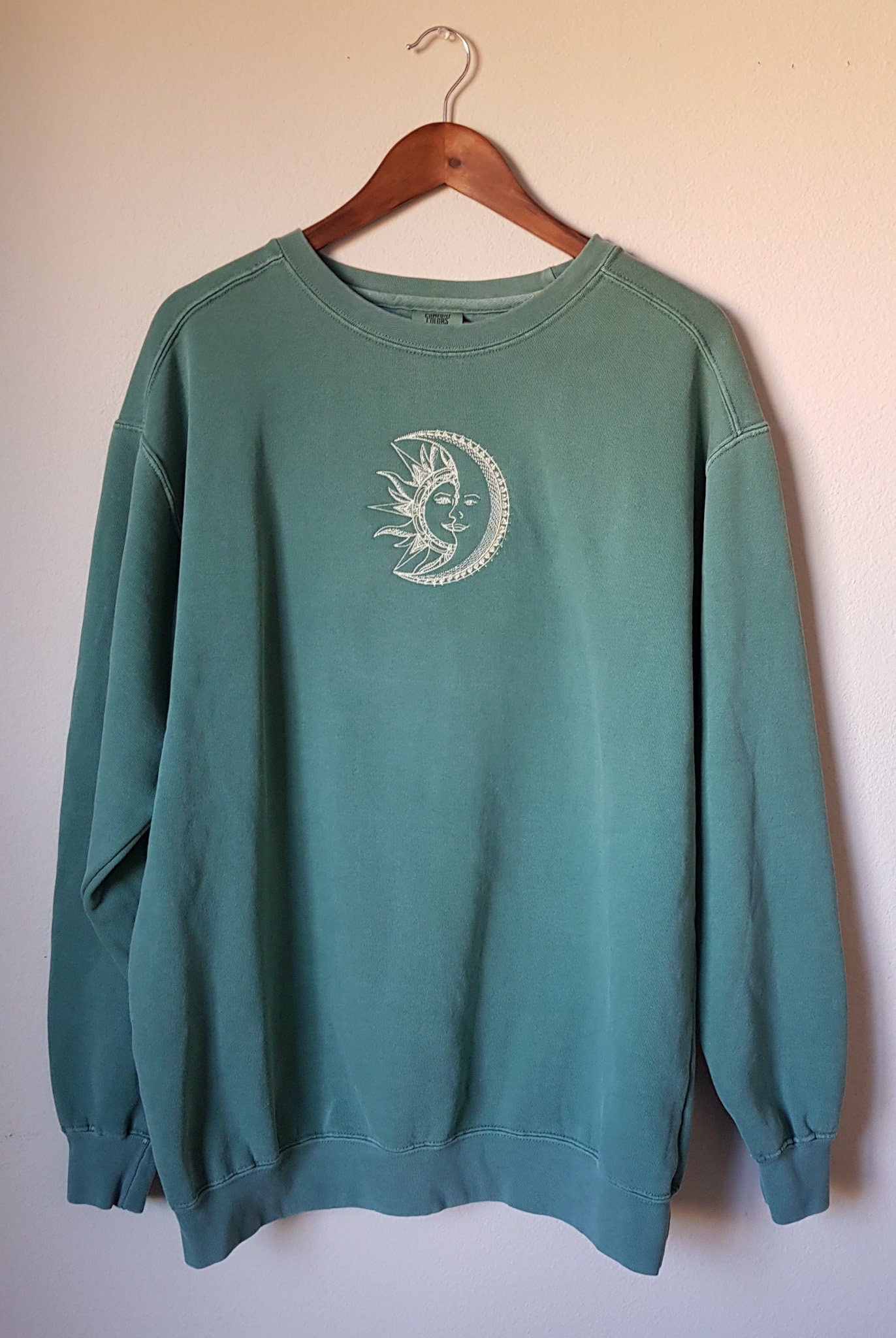 Embroidered Comfort Colors Sun and Moon Sweatshirt
