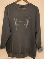 Embroidered Comfort Colors Dancing Skeletons Sweatshirt