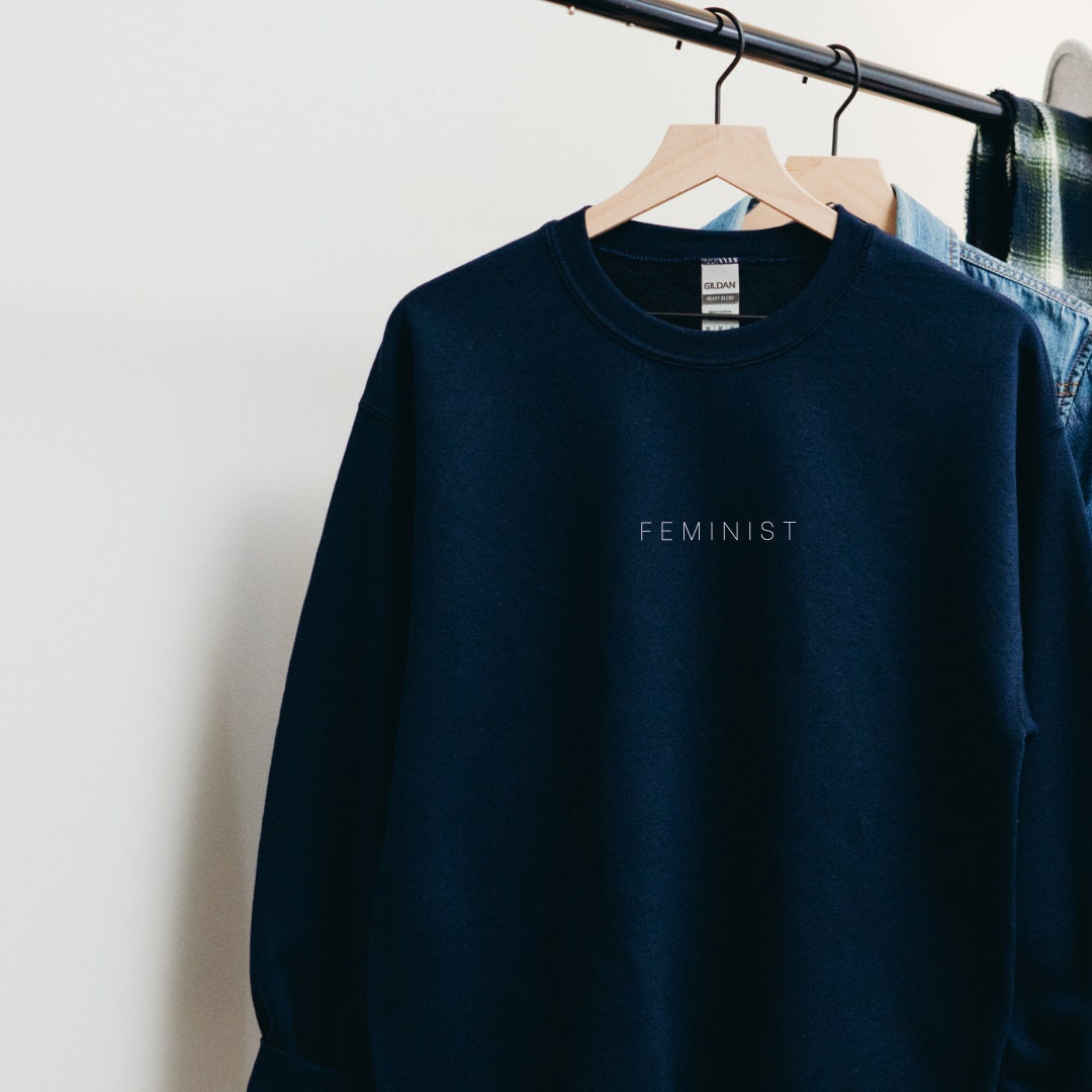 Minimalist Feminist Embroidered Sweatshirt – Empowerment Crewneck