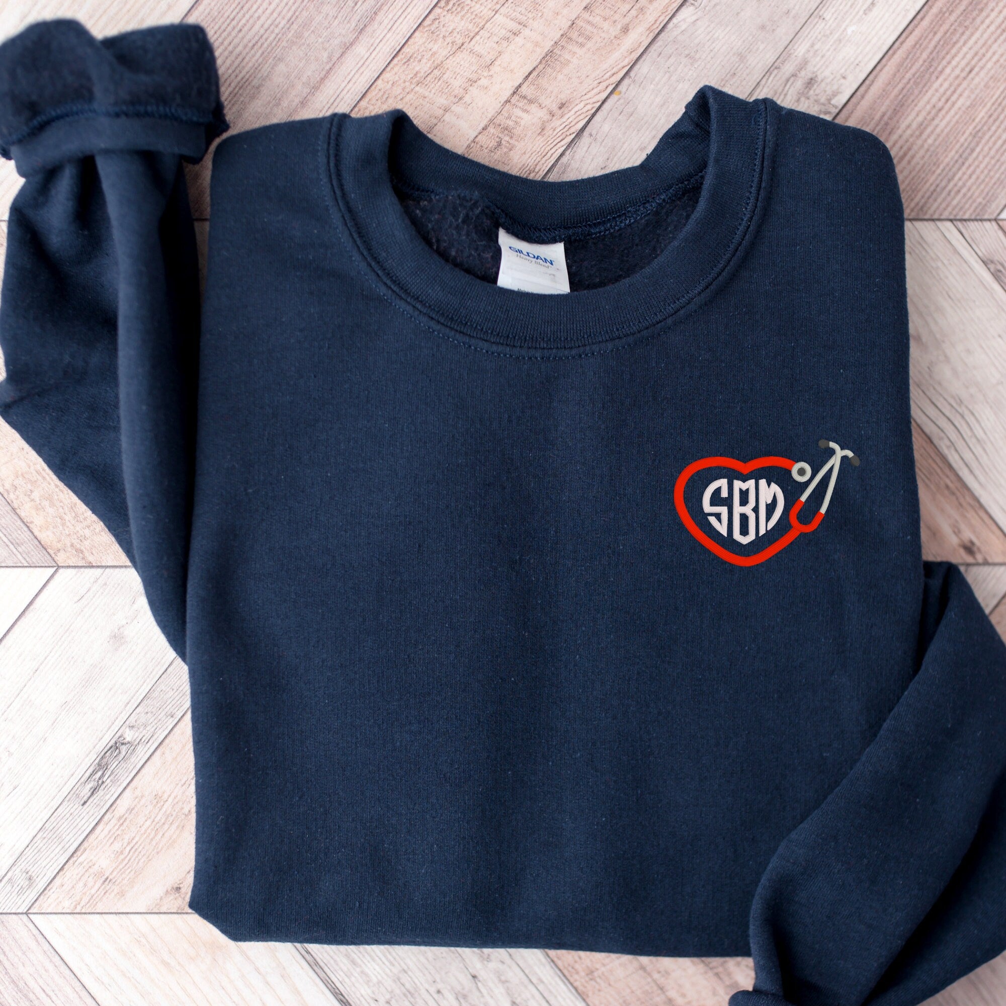 Custom Embroidered Nurse Monogram Sweatshirt - Perfect Personalisation Gift for Graduating Nurses and Future Medical Professionals