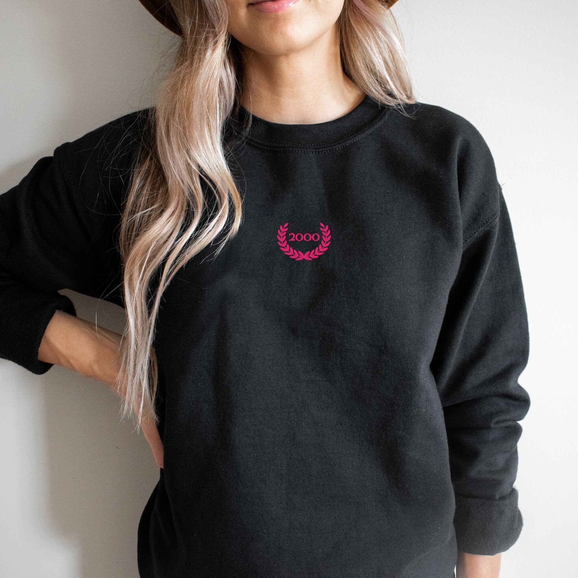 Personalized Birth Year Embroidered Sweatshirt – Minimalist Vintage Design