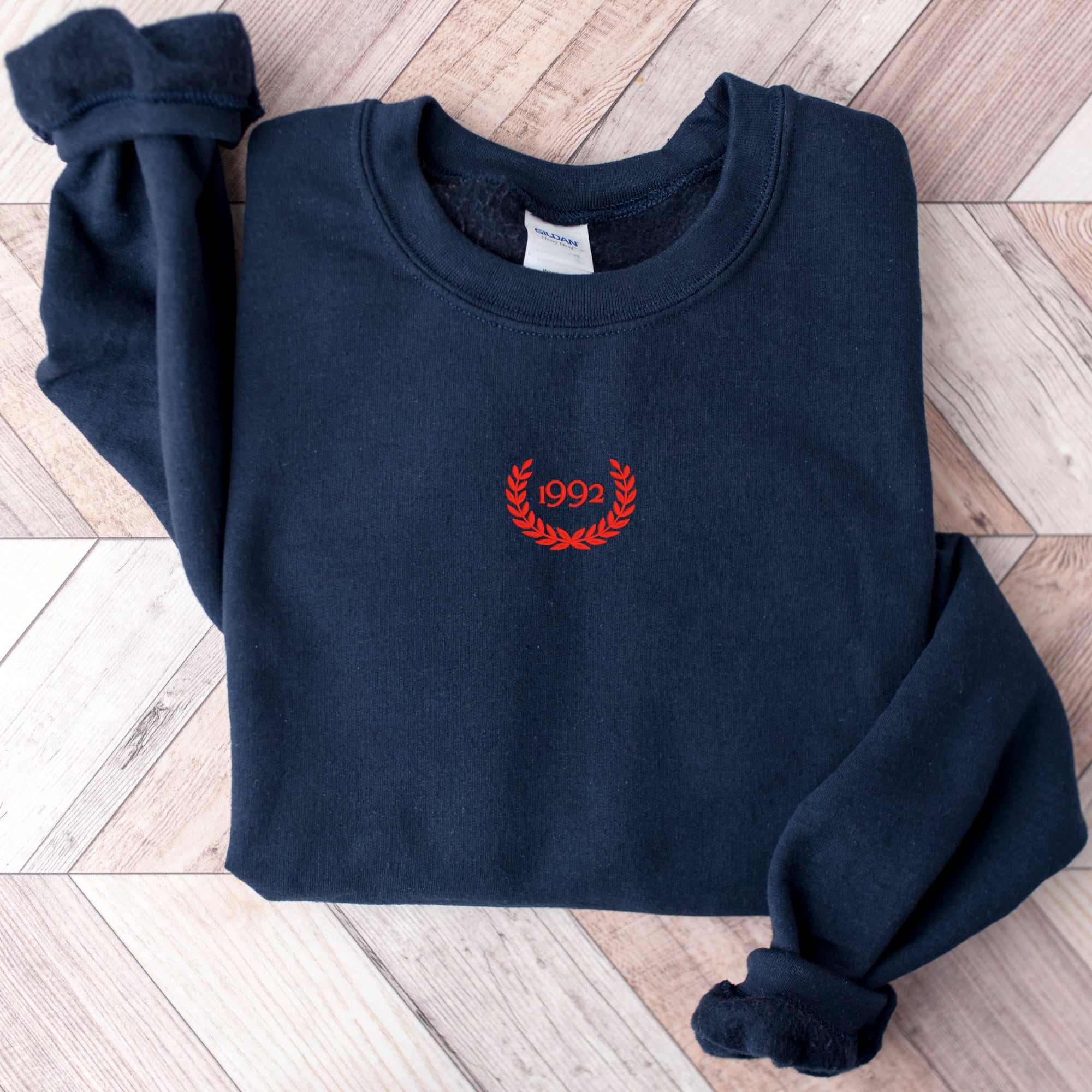 Personalized Birth Year Embroidered Sweatshirt – Minimalist Vintage Design