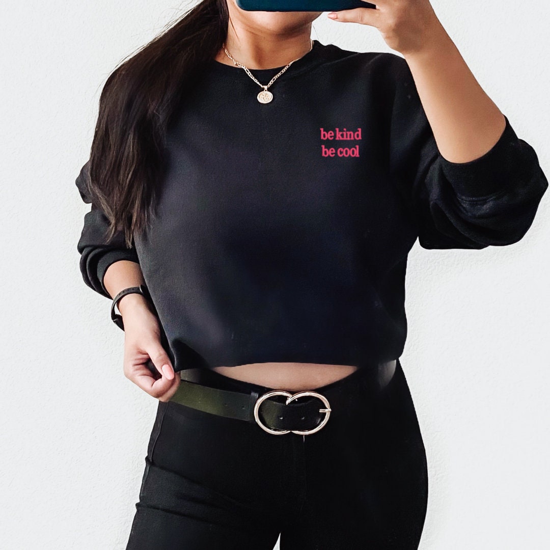 Custom Embroidered Sweatshirt – Personalized Minimalist Quote Crewneck