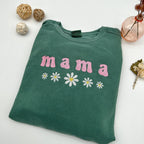 Embroidered Daisy Mama Sweatshirt - Comfort Colors