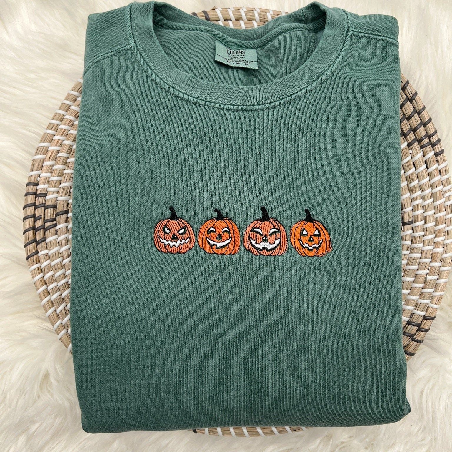 Embroidered Jack- O Lantern Sweatshirt