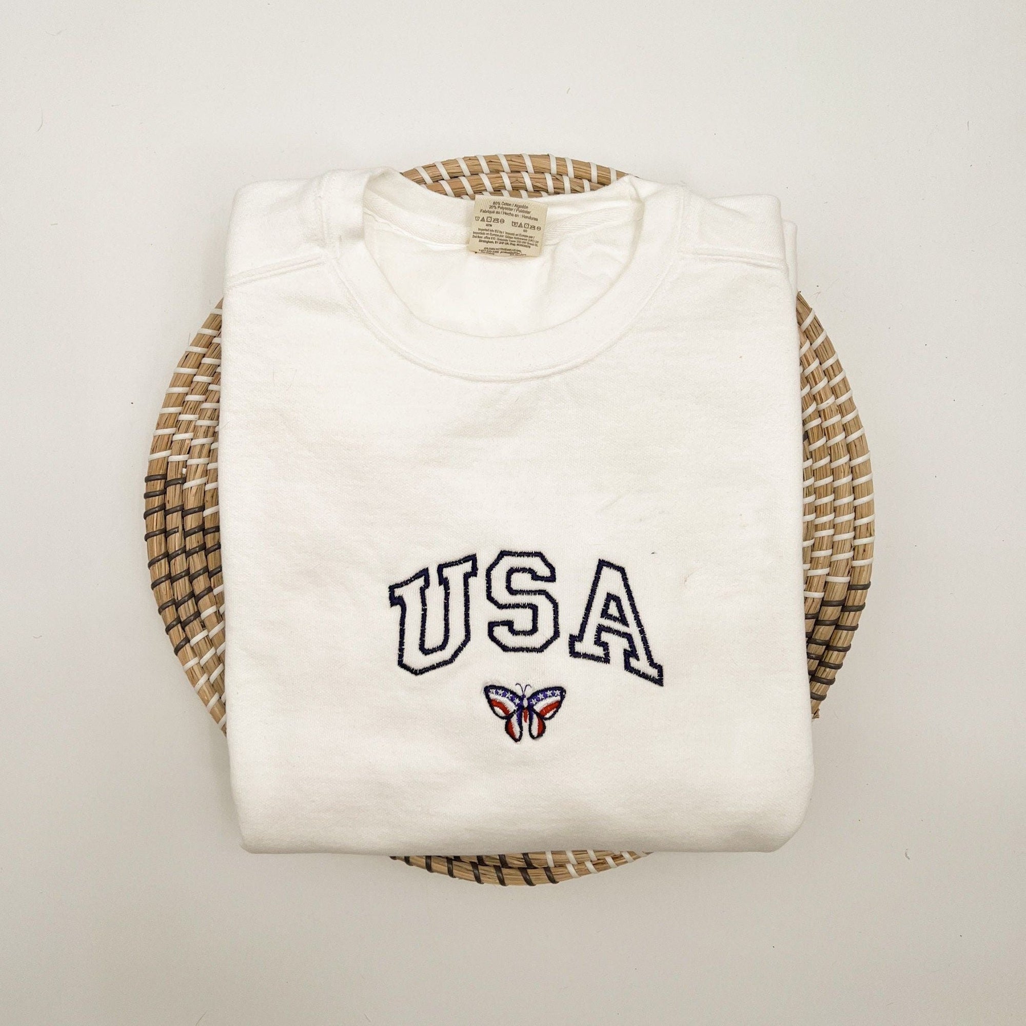 Embroidered Comfort Colors® Butterfly USA Sweatshirt
