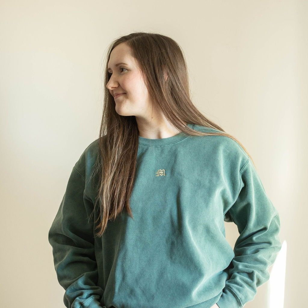 Minimalist Initial Embroidered Sweatshirt – Personalized Monogram Crewneck