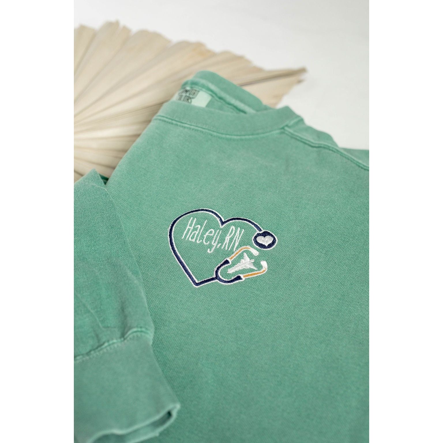 Nurse Embroidered Sweatshirt – Heart & Stethoscope Design