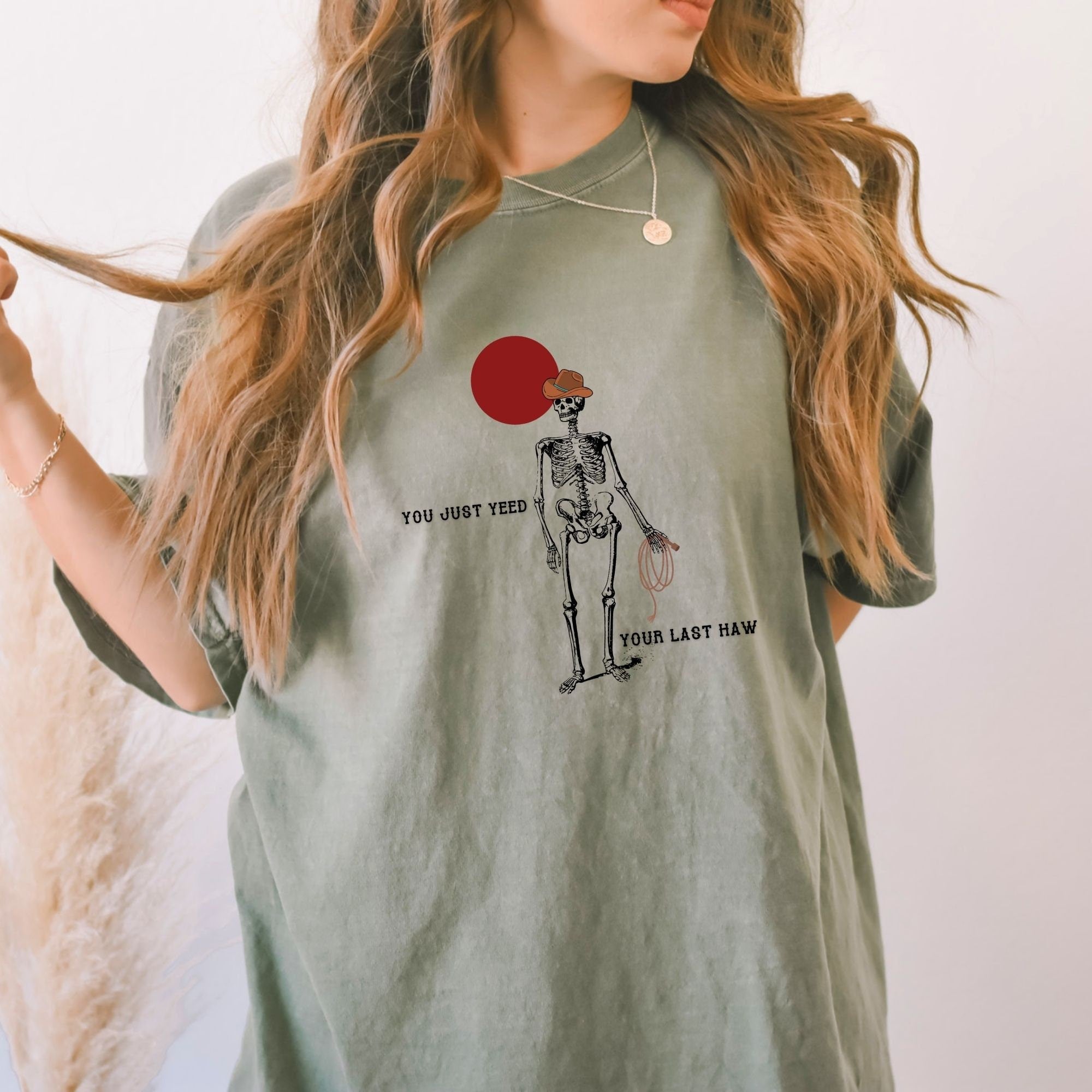 Yeehaw Skeleton Tee - Country Rodeo Howdy Shirt