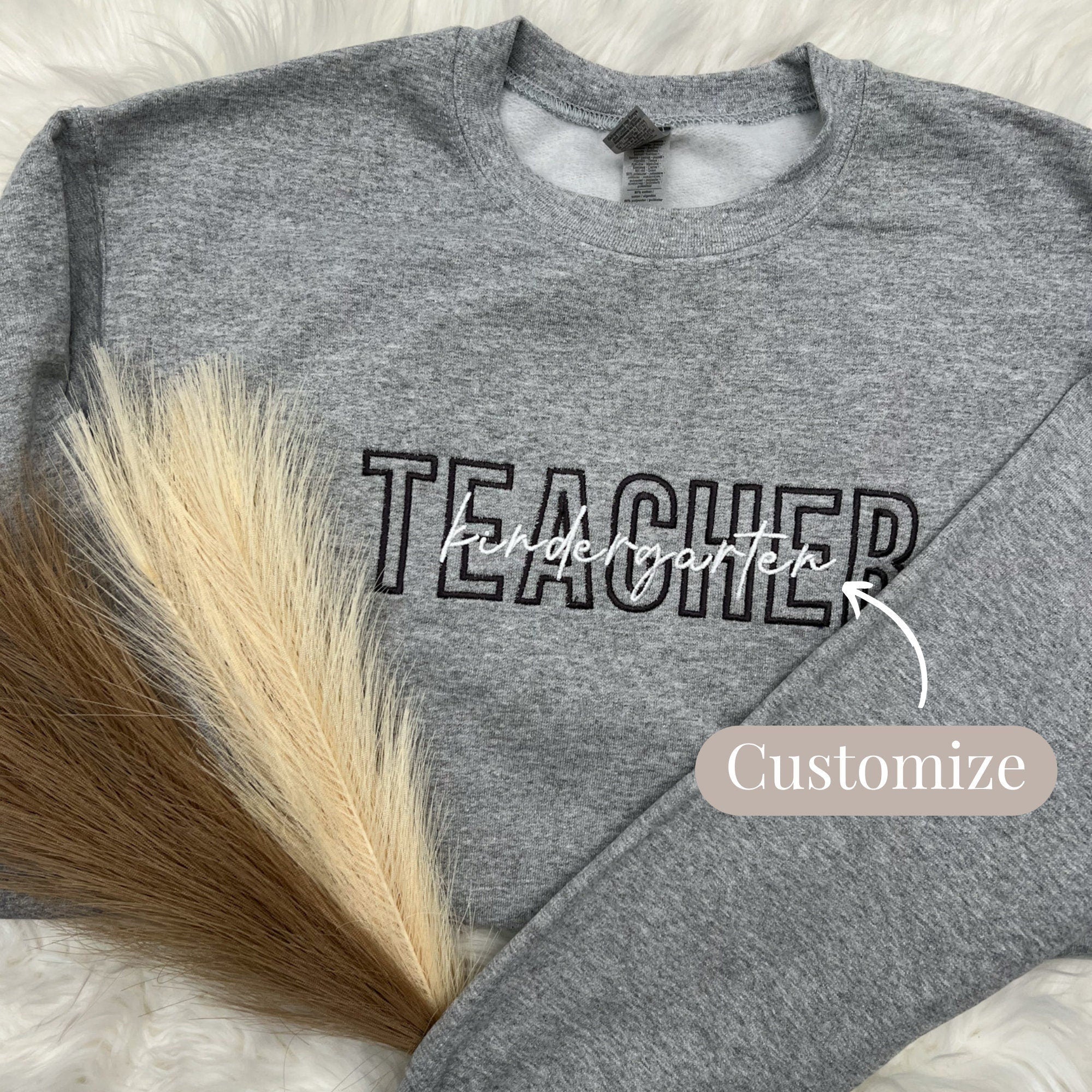 Custom Teacher Sweatshirt – Embroidered Personalized Educator Crewneck