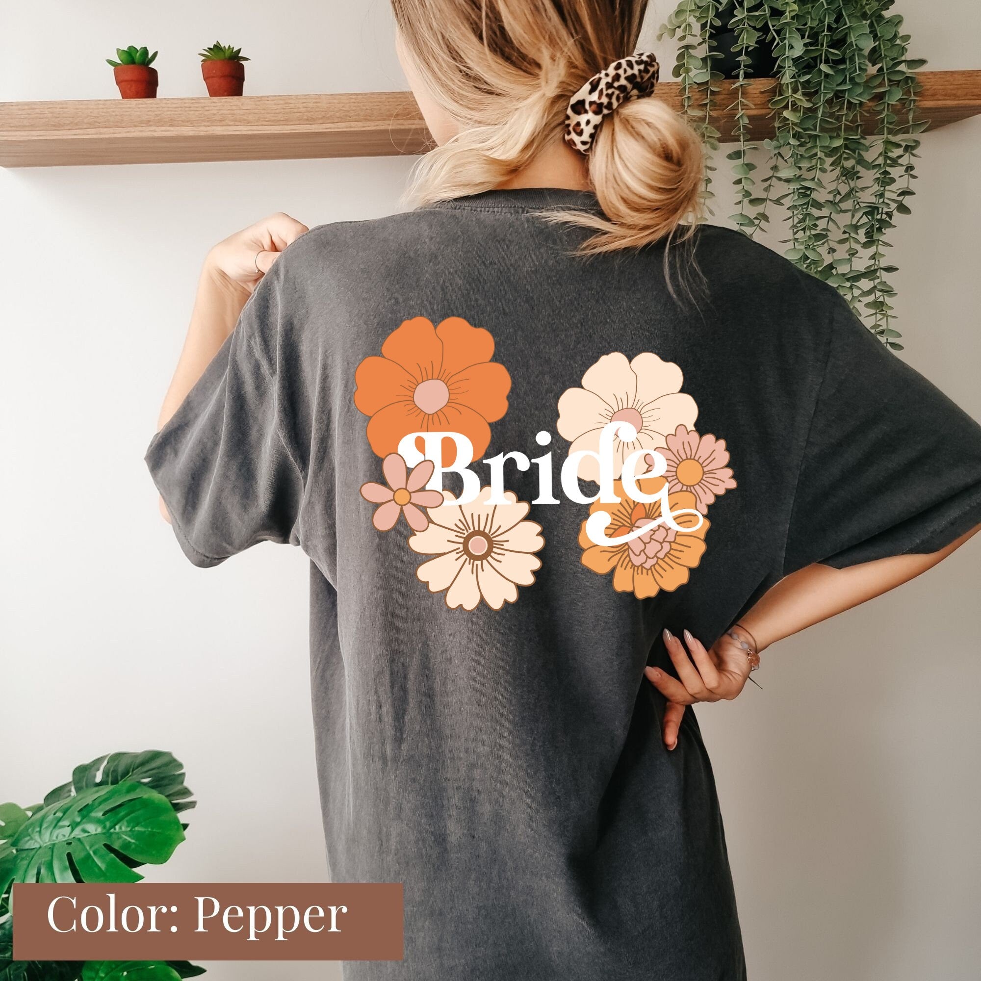 Custom Bridal Shirt - Flower Bride Bachelorette Bridesmaid Gift