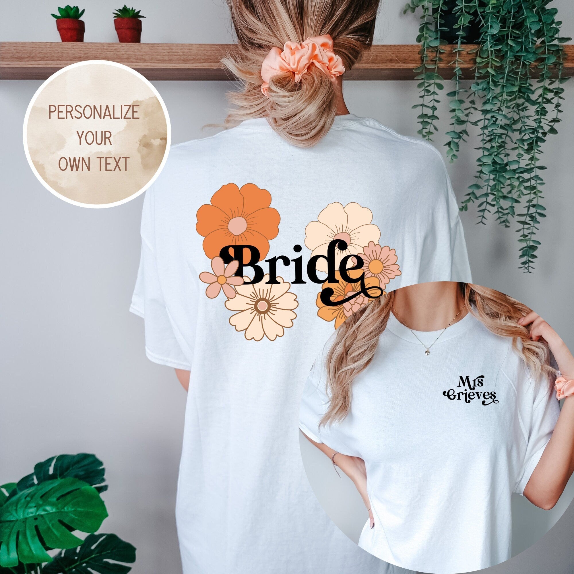 Custom Bridal Shirt - Flower Bride Bachelorette Bridesmaid Gift