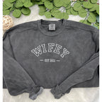 Personalized Wifey Embroidered Sweatshirt – Custom Bridal Gift