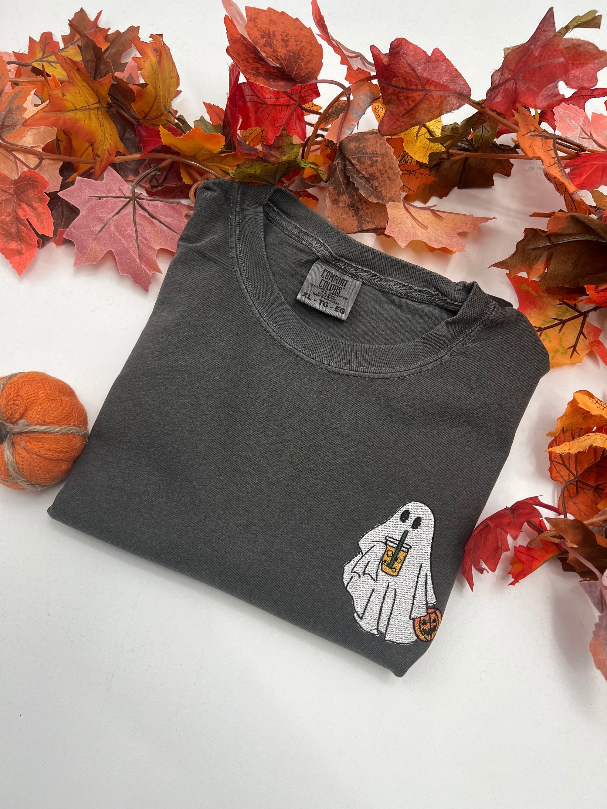 Embroidered Ice Coffee Ghost Tee