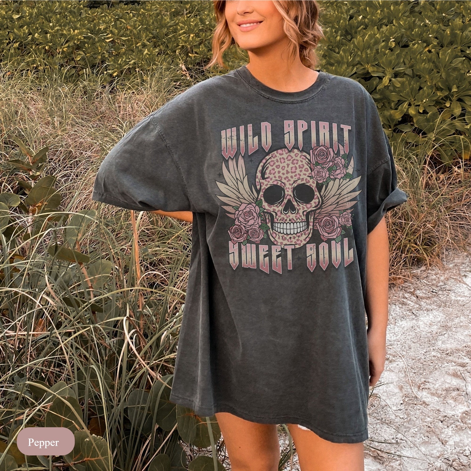 Comfort Colors Boho Wild Skull Graphic Tee