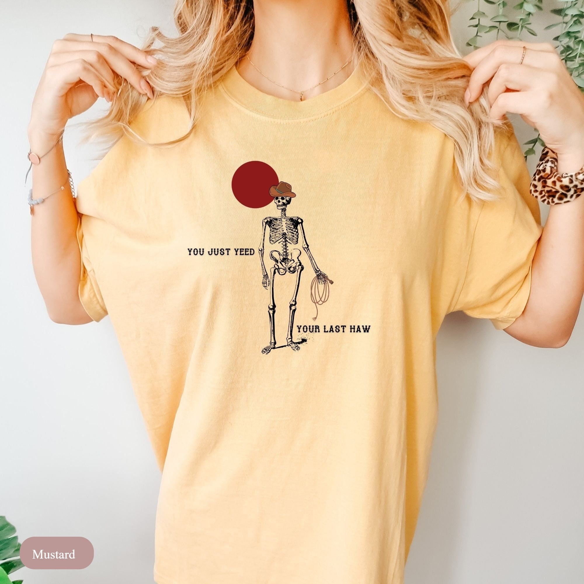 Yeehaw Skeleton Tee - Country Rodeo Howdy Shirt