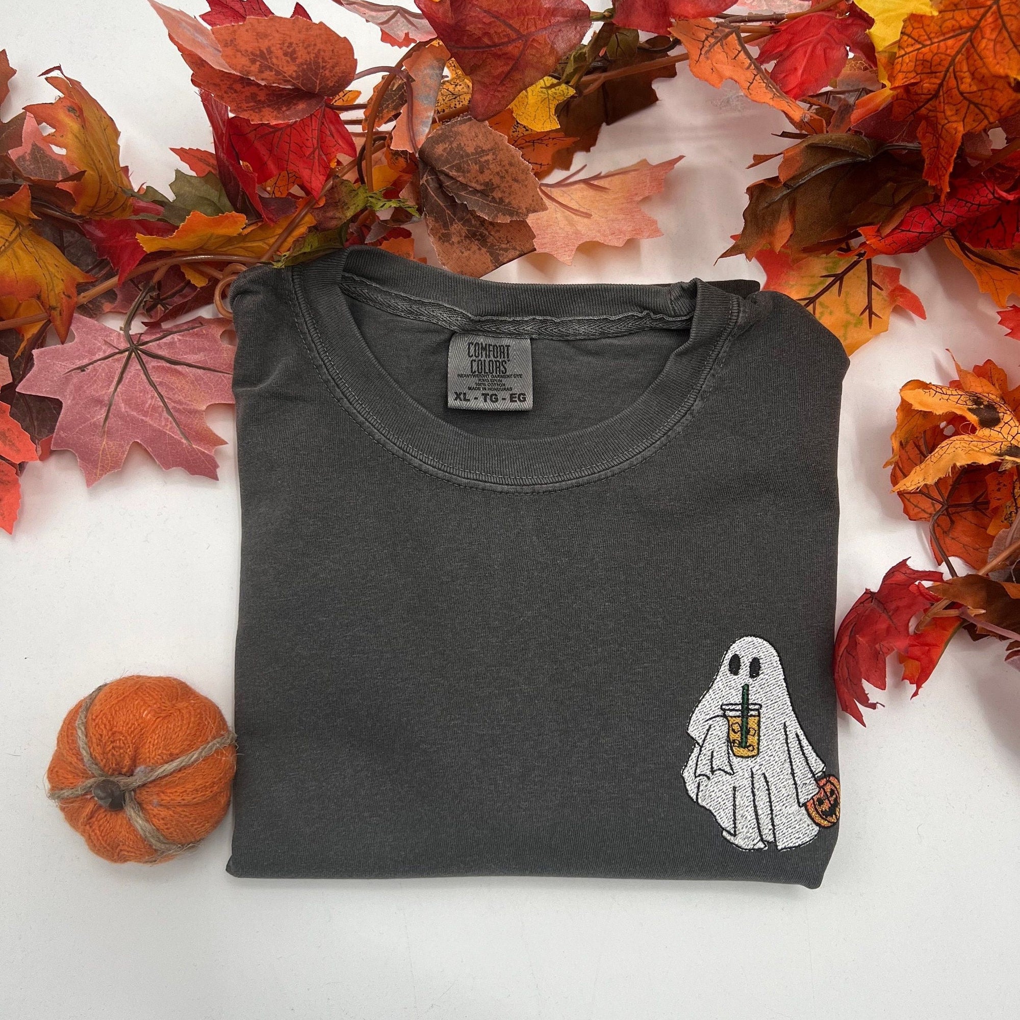 Embroidered Ice Coffee Ghost Tee