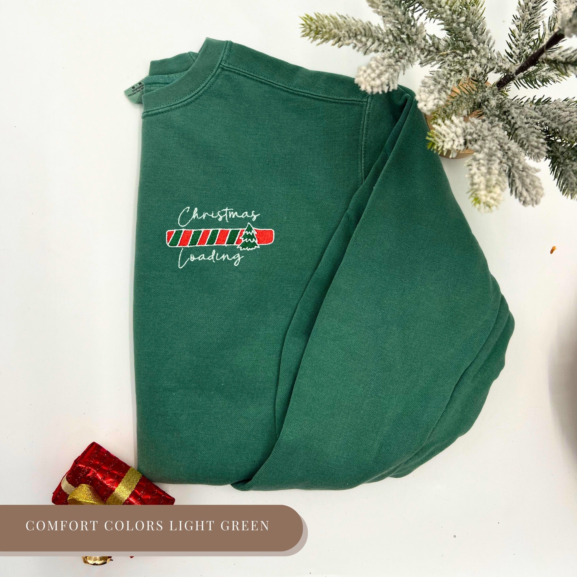 Christmas Loading Embroidered Sweatshirt – Festive Holiday Crewneck
