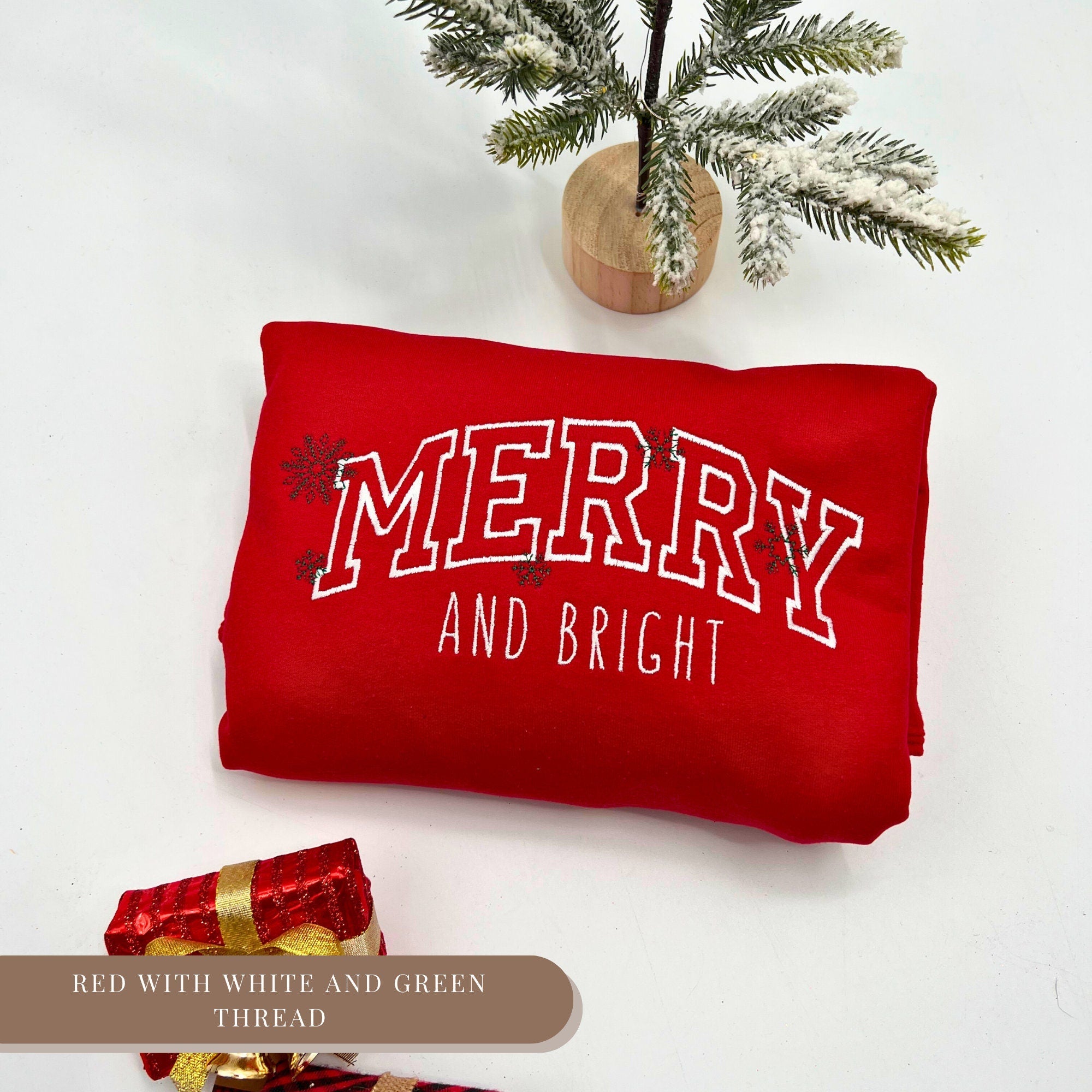 Merry and Bright Embroidered Sweatshirt – Festive & Cheerful