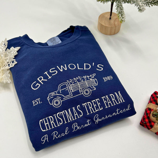 Griswold’s Christmas Tree Farm Embroidered Sweatshirt – Holiday Classic