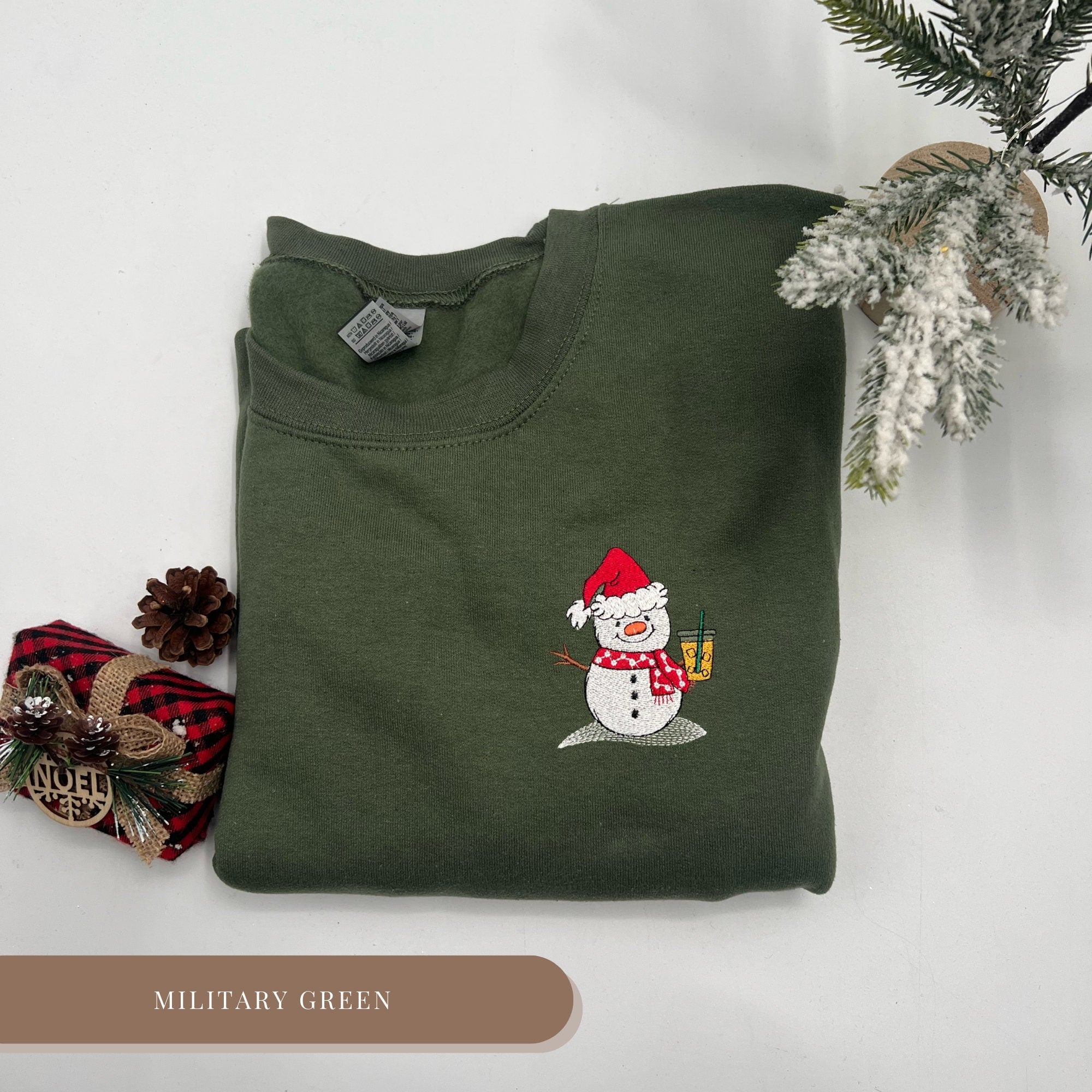 Embroidered Snowman Sweatshirt