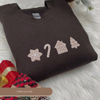 Cozy Christmas Embroidered Sweatshirt – Festive Holiday Icons Crewneck