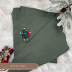Jolly Christmas Tree Embroidered Sweatshirt – Festive Holiday Crewneck