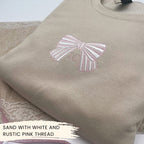 Personalized Bow Embroidered Sweatshirt – Custom Initial Monogram Crewneck