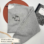 Custom Teacher Embroidered Sweatshirt – Personalized Name & Apple Design