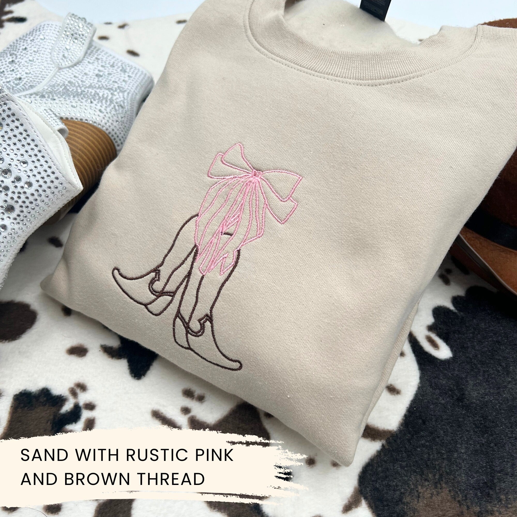 Western Cowgirl Embroidered Sweatshirt – Boots & Bow