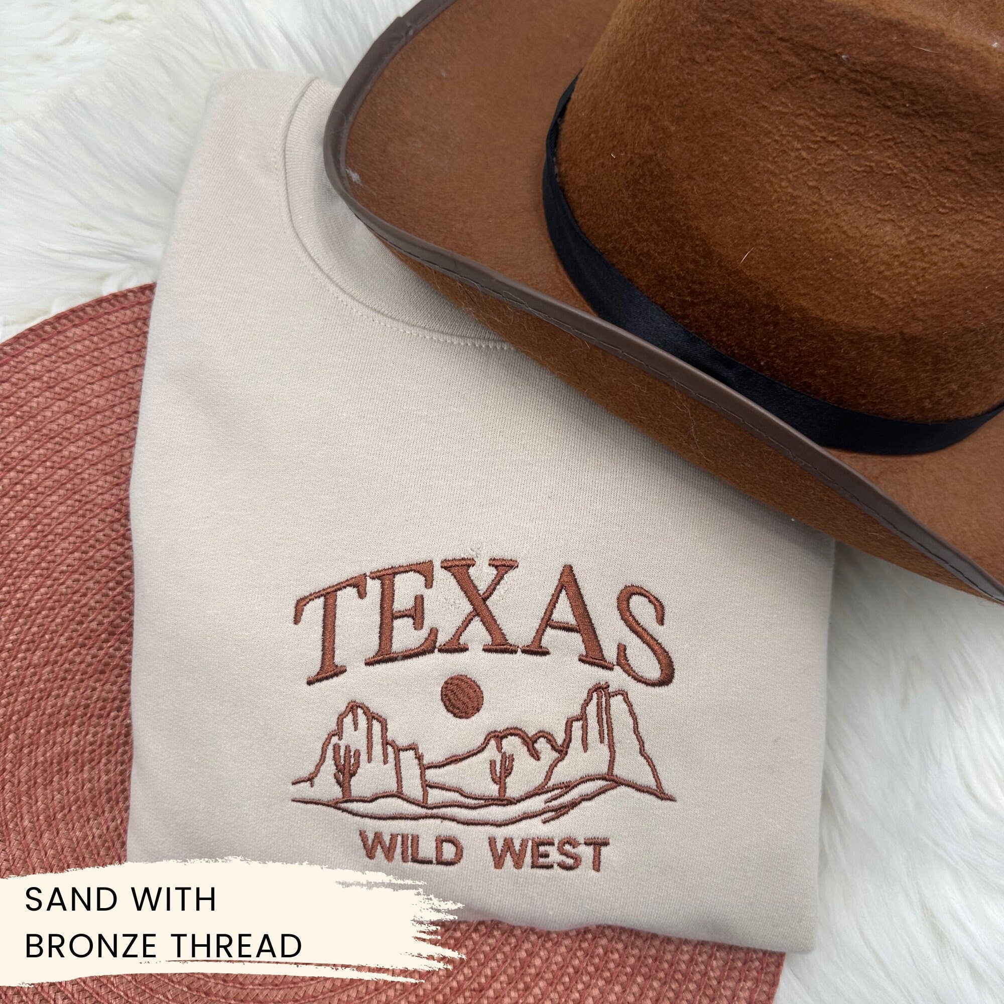 Texas Wild West Embroidered Sweatshirt – Western Embroidered Sweatshirt
