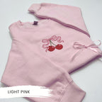 Cherry Bow Embroidered Sweatshirt – Coquette Sweatshirt