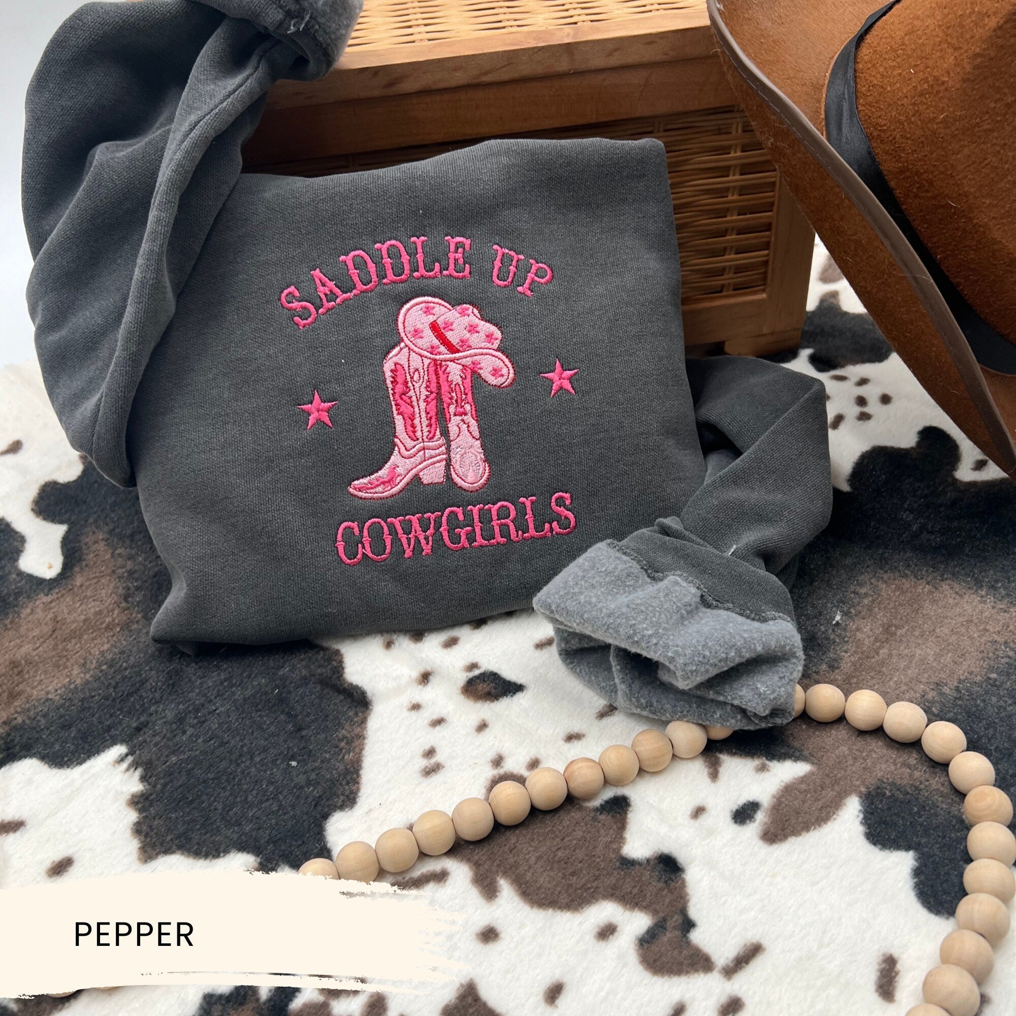 Saddle Up Cowgirls Embroidered Sweatshirt – Western Rodeo Apparel