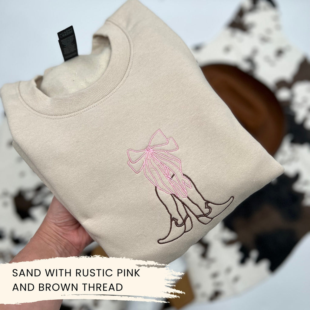 Western Cowgirl Embroidered Sweatshirt – Boots & Bow