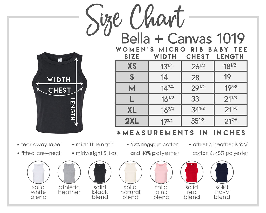 the size chart for a women&#39;s tank top