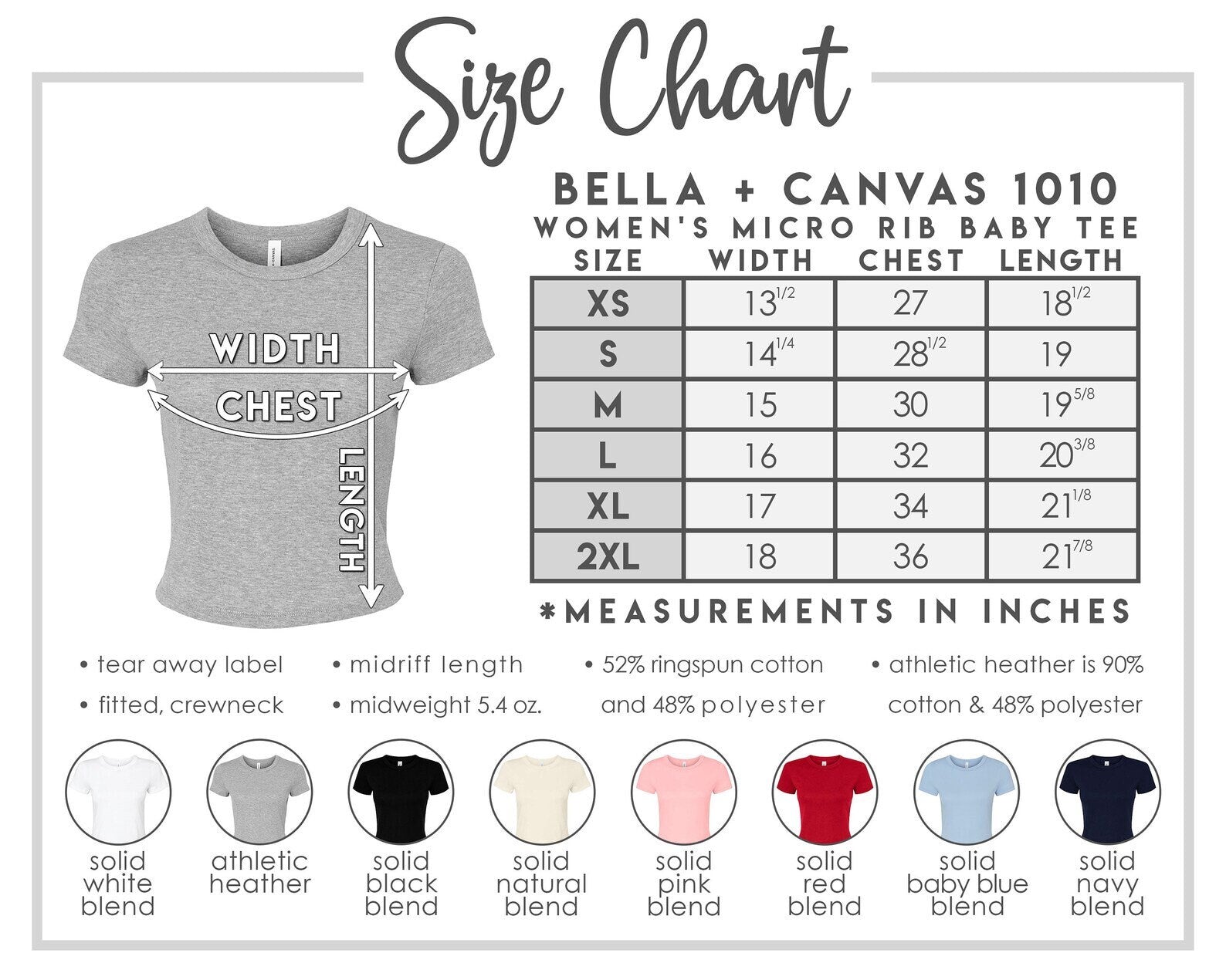 the size chart for a women&#39;s t - shirt
