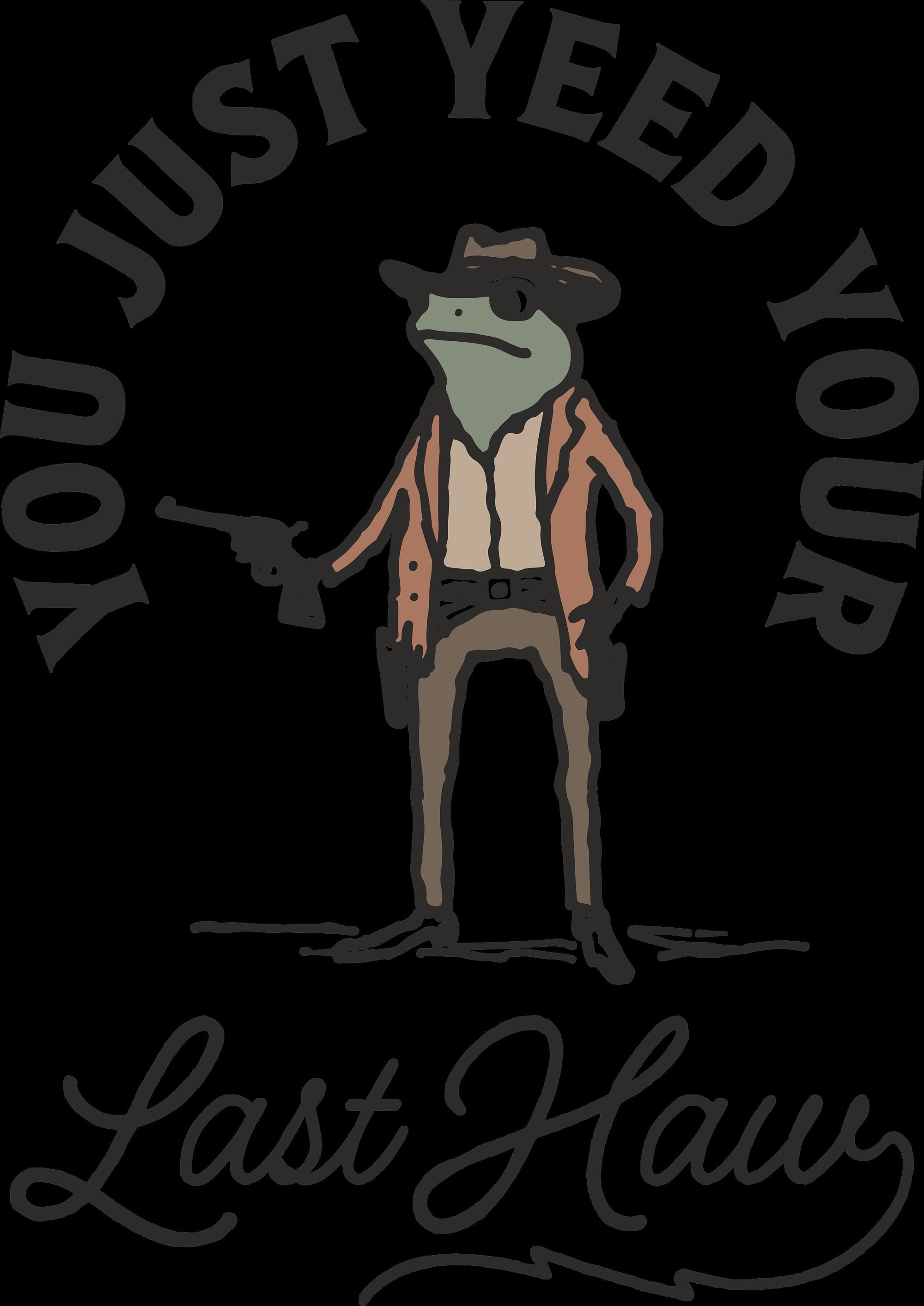 a drawing of a cowboy holding a gun