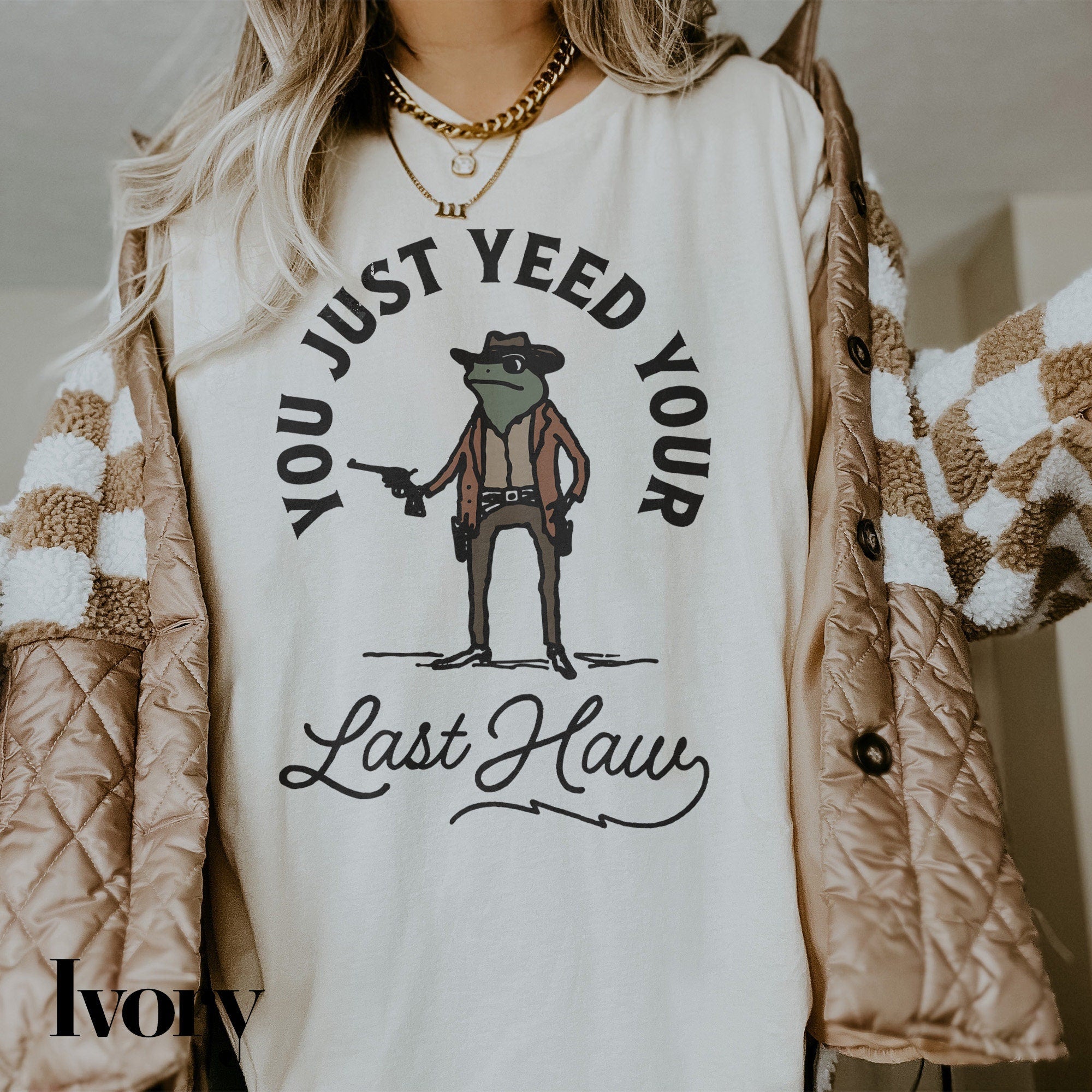 a woman wearing a t - shirt that says, you just need your last law