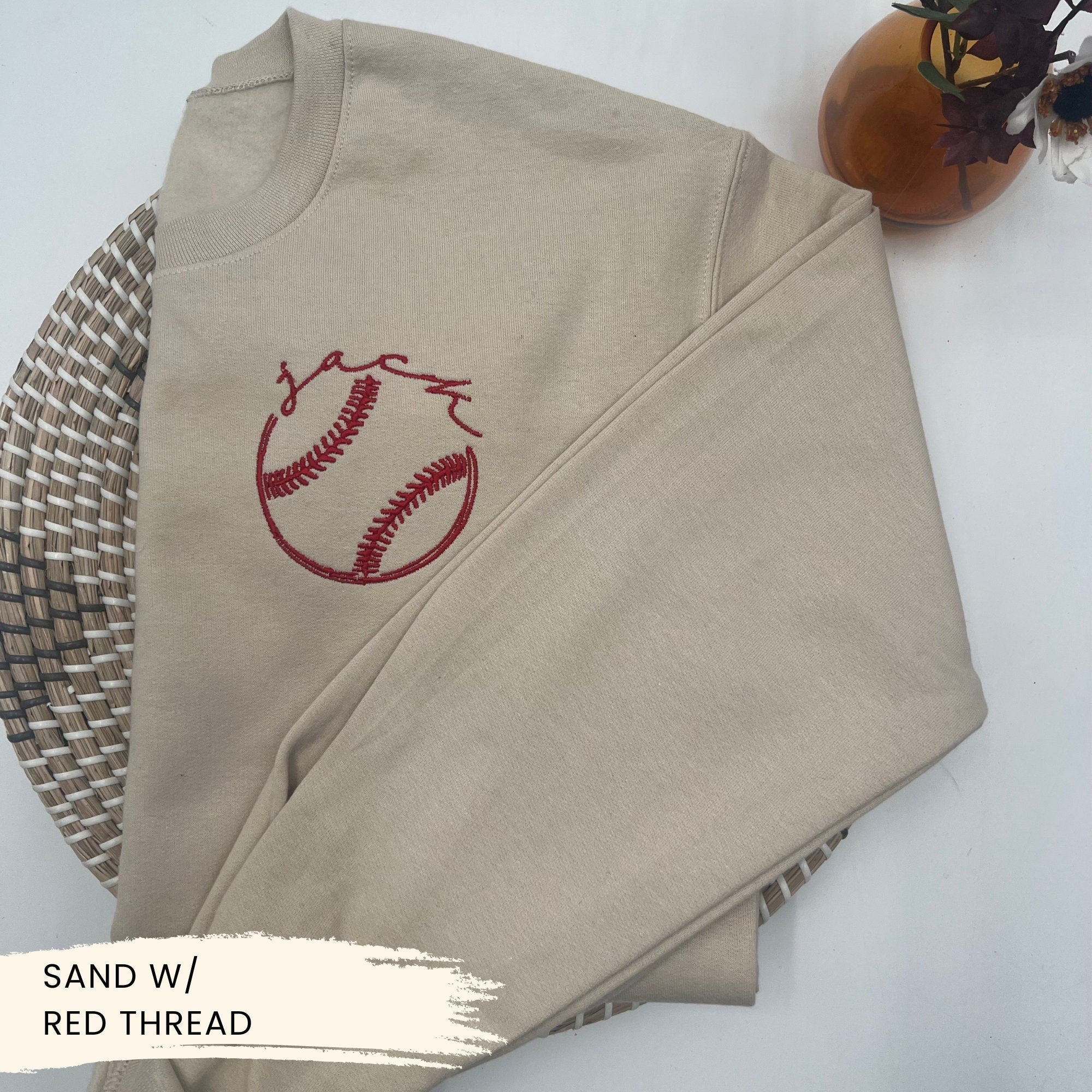 Personalized Baseball Embroidered Sweatshirt – Custom Name Design