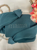 Floral Stitch Mama Embroidered Sweatshirt – Delicate Flower-Filled Lettering