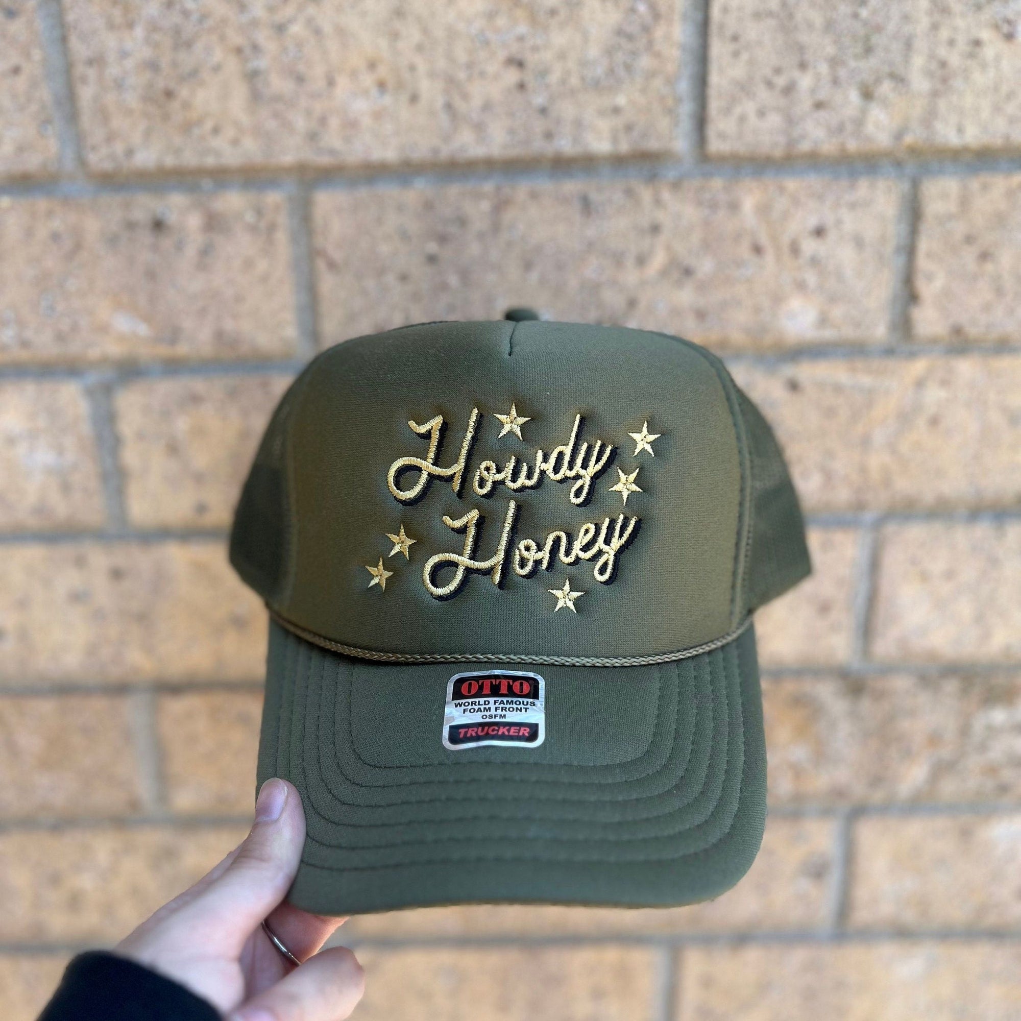 Western Trucker Hat Embroidered Howdy Honey