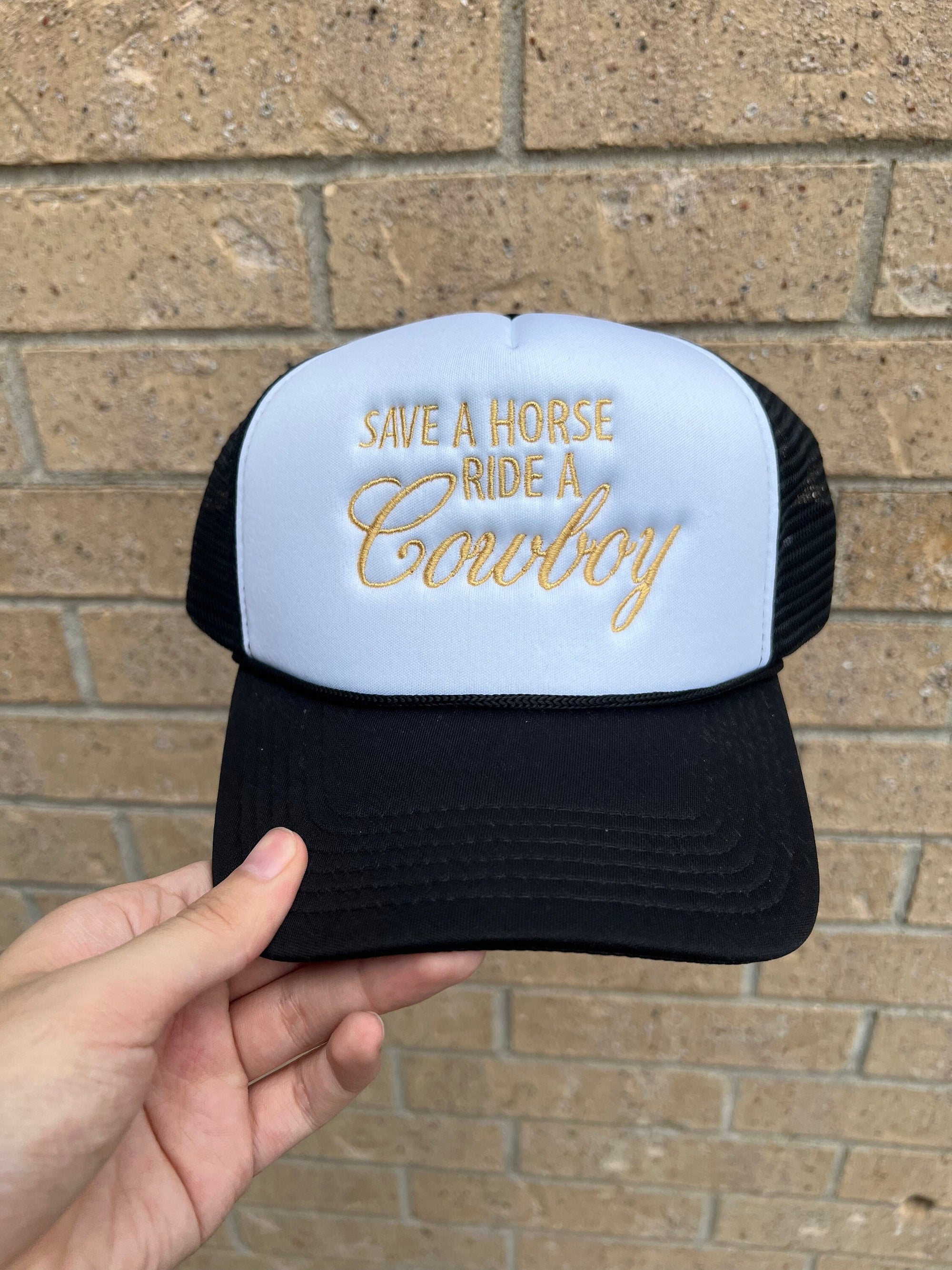 Embroidered Save a Horse Ride a Cowboy Trucker Hat