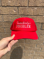 Embroidered Trucker Hat - Somebodys Problem Trendy Western Hat
