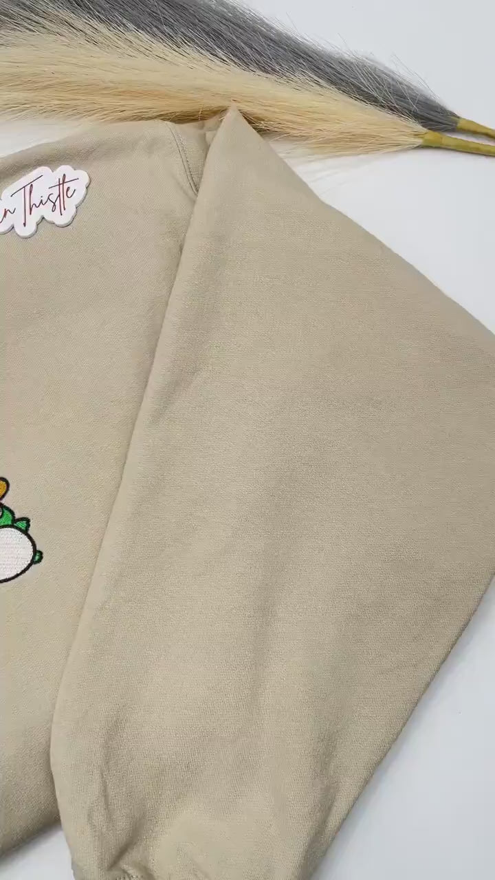 Cowboy Frog Embroidered Sweatshirt – Western Cute Crewneck