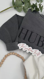 Hubby & Wifey Embroidered Sweatshirt Set – Matching Couple Crewnecks