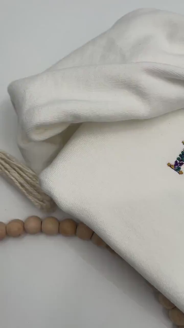 Mardi Gras Floral Embroidered Sweatshirt