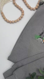 Bunny with Carrots Embroidered Sweatshirt – Cozy Spring Crewneck