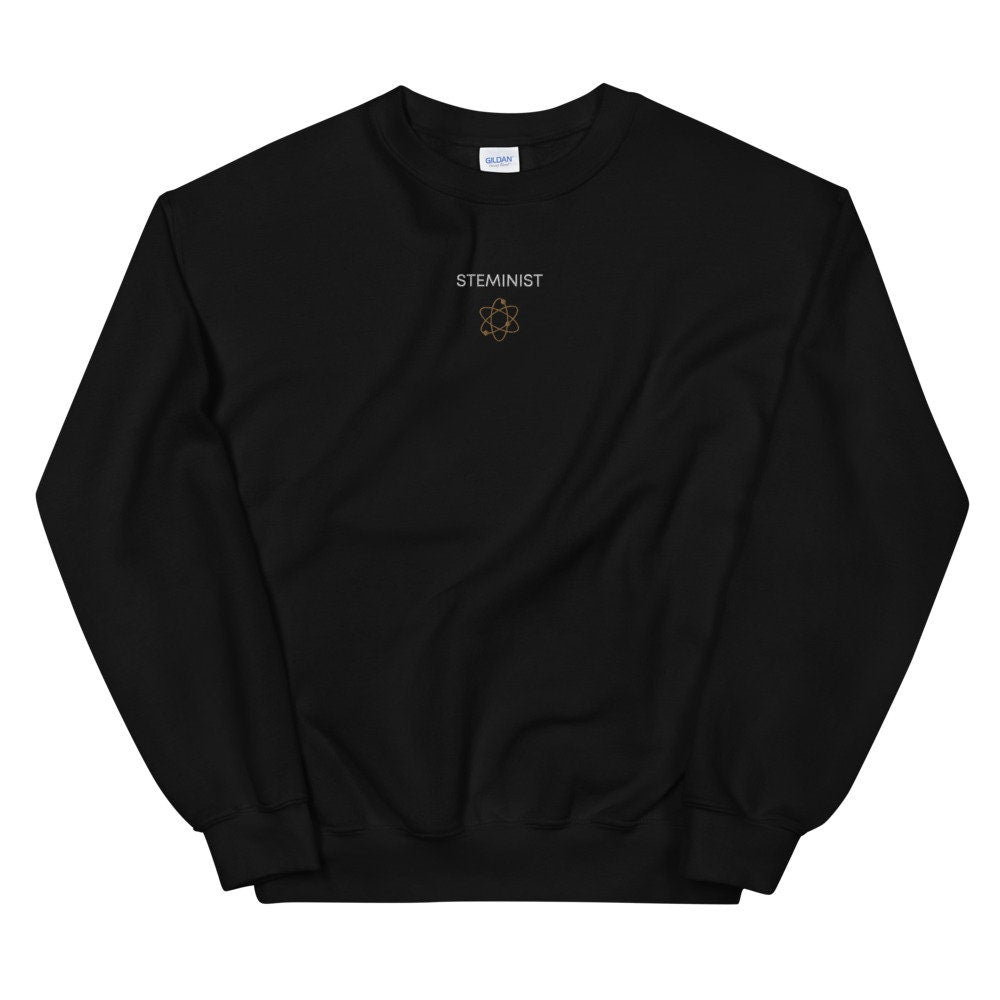STEMinist Embroidered Sweatshirt – Science & Feminism Minimalist Crewneck